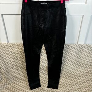 Abercrombie & Fitch Women's High Rise Pull On Faux Leather Leggings Black Medium